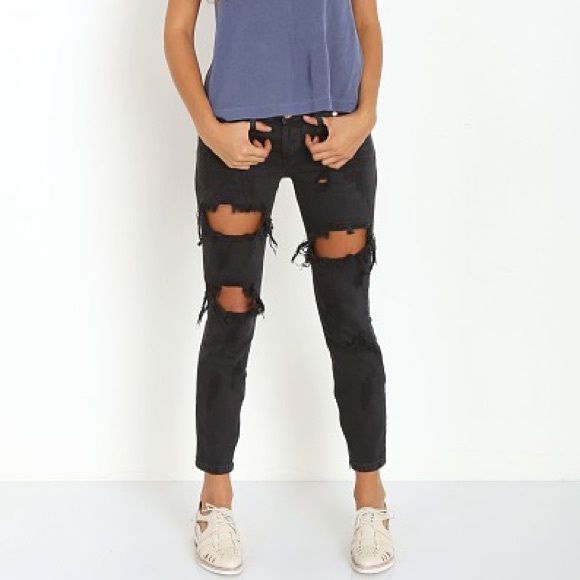 One Teaspoon Freebird Black Skinny Jeans - Picture 1 of 14